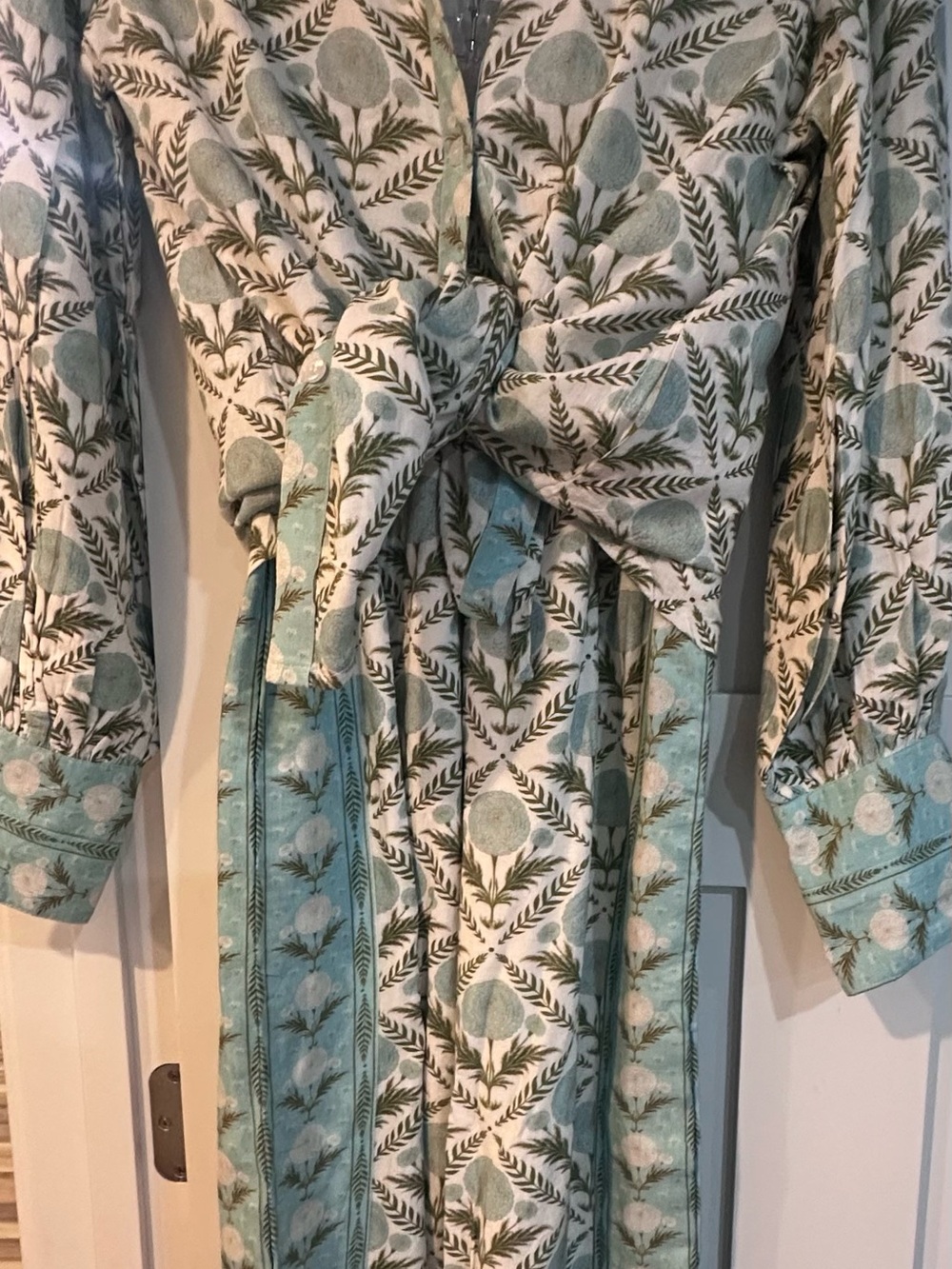 Victoria Dunn Marigold Botanical Print Tie-Waist top with matching flowy pants